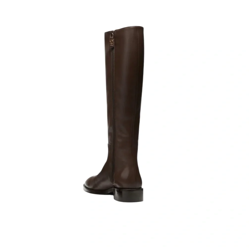 New Stuart Weitzman Keelan Brown‎ Leather Riding Boots Quiet Luxury Rare Size